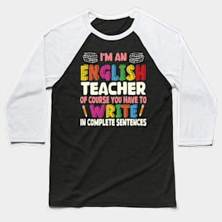 English Teacher Grammar Editor Professor Writer Linguistics Baseball T-Shirt